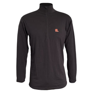 This is a tussock brown merino long sleeve shirt